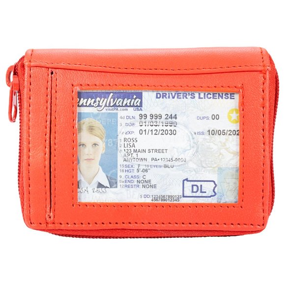 Genuine Leather Women Palm Wallet with RFID Blocking - Picture 1 of 14